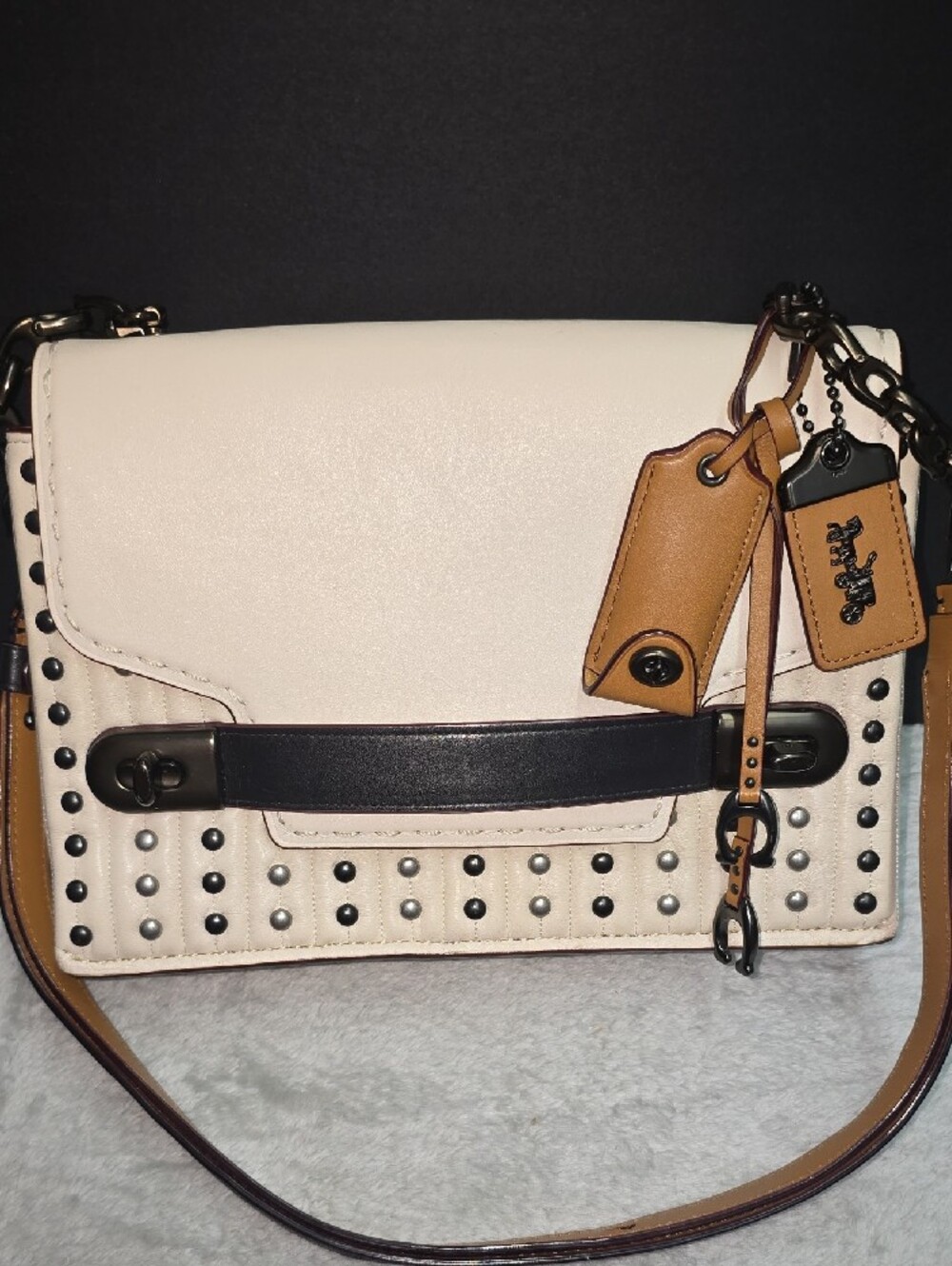 Coach 'Swagger' Quilted Rivet Chain Crossbody - Picture 2 of 13